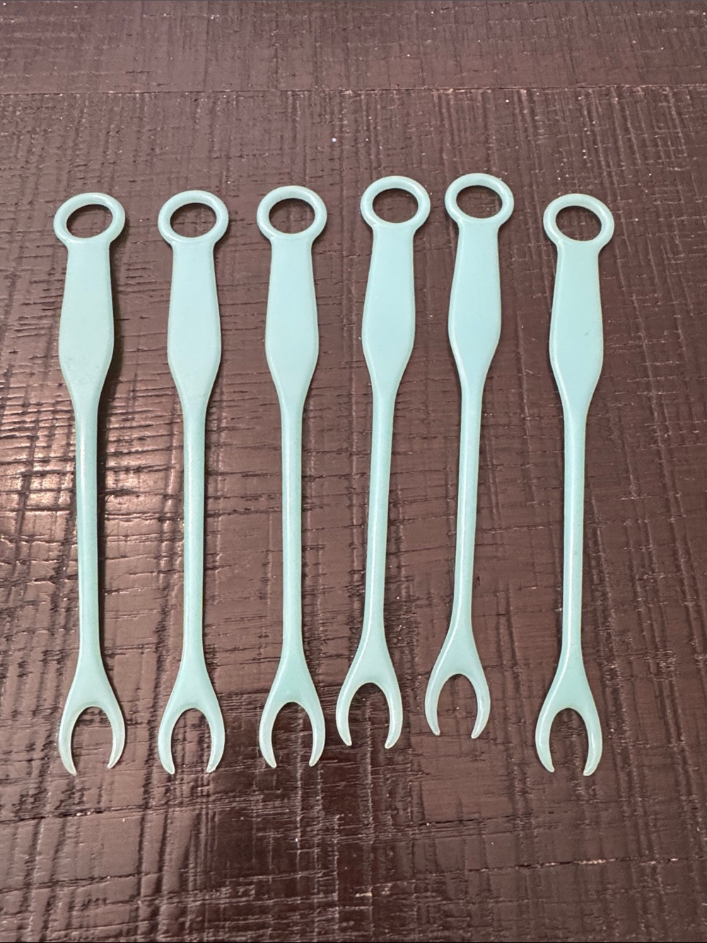 Tupperware Cocktail Picks -Aqua - Part #183 - Set of 6